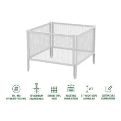 Classic 48.13 In. L X 48.13 In. W X 11 In. H White Vinyl Garden Bed With Fencing -Dewalt Tools Shop white vita elevated garden beds vt17128 fa 1000
