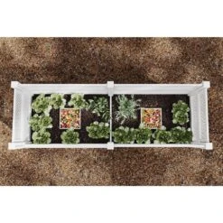 Classic 97 In. X 33 In. X 46 In. White PVC Keyhole Composting Garden With Fencing -Dewalt Tools Shop white vita raised planter boxes vt17130 4f 1000