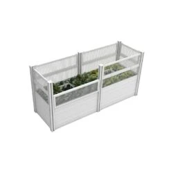 Classic 97 In. X 33 In. X 46 In. White PVC Keyhole Composting Garden With Fencing -Dewalt Tools Shop white vita raised planter boxes vt17130 76 1000