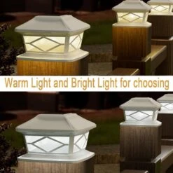 5.8 In. X 5.8 In. White Plastic Solar Fencing Post Cap (2-Pack) -Dewalt Tools Shop white win stellar deck post caps pcblhilx2 4f 1000