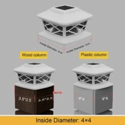 5.8 In. X 5.8 In. White Plastic Solar Fencing Post Cap (2-Pack) -Dewalt Tools Shop white win stellar deck post caps pcblhilx2 76 1000