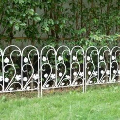 24 In. Metal Garden Fence Decorative White Fencing Panels For Yard Landscape Patio Lawn Decor (5-Packs) -Dewalt Tools Shop white516 garden fencing zl516 wt 1f 1000