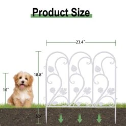 24 In. Metal Garden Fence Decorative White Fencing Panels For Yard Landscape Patio Lawn Decor (5-Packs) -Dewalt Tools Shop white516 garden fencing zl516 wt c3 1000