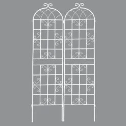 19.7 In. W X 86.7 In. H 2-Pack White Metal Garden Trellis Garden Fencing For Climbing Plants Outdoor Patio Plant Trellis