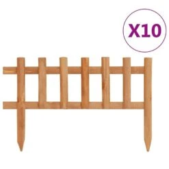 10-Piece 173.2 In. W X 13.8 In. H Lawn Edgings Solid Firwood Garden Fencing With Orange Waterbase Finish