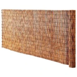 16.4 Ft. W X 4 Ft. H Peeled Reed Decorative Natural Eco-Friendly Screen Curtain Bamboo-Like Patio Decors Fencing Rolls