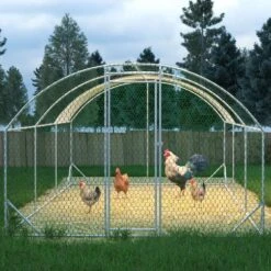 9.84 Ft. X 19.68 Ft. X 6.56 Ft. Galvanized Wire Chicken Coop W/ Waterproof Cover, Dome Shaped Walk-in Poultry Fencing -Dewalt Tools Shop wrightmaster chicken coops zeyp171905 4f 1000