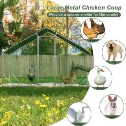 10 Ft. X 6.6 Ft. X 6.56 Ft. Galvanized Wire Chicken Coop W/Waterproof And Anti-Ultraviolet Cover Walk-in Poultry Fencing -Dewalt Tools Shop wrightmaster chicken coops zeyp184736 1f 1000