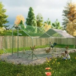 10 Ft. X 20 Ft. X 6.56 Ft. Galvanized Wire Chicken Coop W/ Waterproof And Anti-Ultraviolet Cover Walk-in Poultry Fencing -Dewalt Tools Shop wrightmaster chicken coops zeyp184738 77 1000