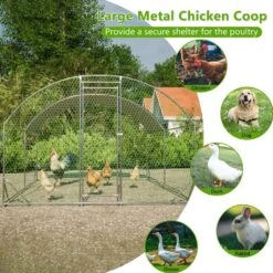 9.84 Ft. X 13.12 Ft. X 6.56 Ft. Galvanized Wire Chicken Coop With Waterproof Cover Dome Shaped Walk-in Poultry Fencing -Dewalt Tools Shop wrightmaster chicken coops zeyp194437 40 1000