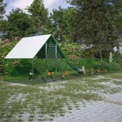 26 Ft. X 6.7 Ft. X 6.6 Ft. Galvanized Wire Chicken Coop W/ Waterproof And Anti-Ultraviolet Cover Walk-in Poultry Fencing -Dewalt Tools Shop wrightmaster chicken coops zeyp197224 77 1000