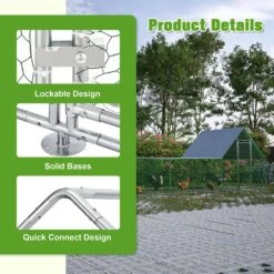 26 Ft. X 6.7 Ft. X 6.6 Ft. Galvanized Wire Chicken Coop W/ Waterproof And Anti-Ultraviolet Cover Walk-in Poultry Fencing -Dewalt Tools Shop wrightmaster chicken coops zeyp197224 a0 1000