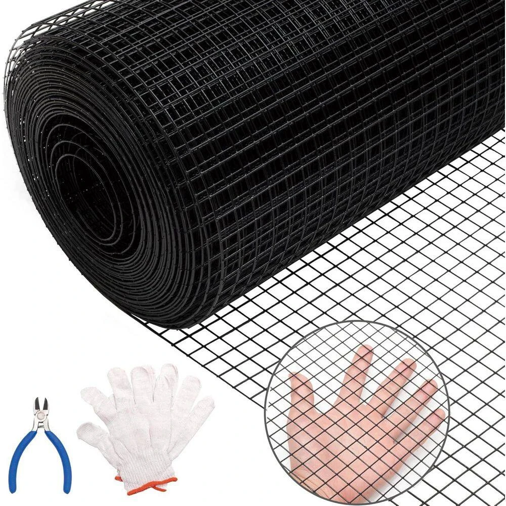 24 In. X 100 Ft. Reinforced PVC Coated Black Wire Mesh For Garden Fencing And Pet Enclosures, Precision Welding 7 24 In. X 100 Ft. Reinforced PVC Coated Black Wire Mesh For Garden Fencing And Pet Enclosures, Precision Welding - Image 5