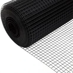 24 In. X 100 Ft. Reinforced PVC Coated Black Wire Mesh For Garden Fencing And Pet Enclosures, Precision Welding