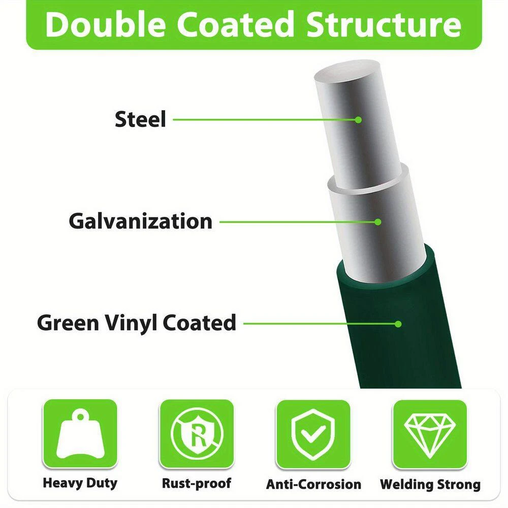 24 In. X 50 Ft. 14-Gauge Reinforced PVC Coated Wire Mesh For Garden Fencing And Pet Enclosures, Precision Welding 4 24 In. X 50 Ft. 14-Gauge Reinforced PVC Coated Wire Mesh For Garden Fencing And Pet Enclosures, Precision Welding - Image 2