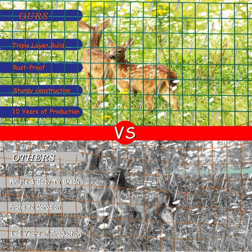 48 In. X 50 Ft. 14-Gauge Reinforced PVC Coated Wire Mesh For Garden Fencing And Pet Enclosures, Precision Welding 5 48 In. X 50 Ft. 14-Gauge Reinforced PVC Coated Wire Mesh For Garden Fencing And Pet Enclosures, Precision Welding - Image 3