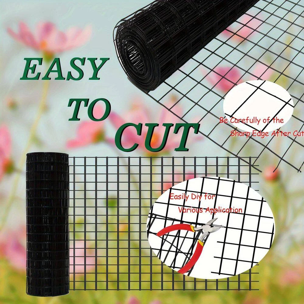 72 In. X 50 Ft. 12.5-Gauge Reinforced PVC Coated Wire Mesh For Garden Fencing And Pet Enclosures, Precision Welding 6 72 In. X 50 Ft. 12.5-Gauge Reinforced PVC Coated Wire Mesh For Garden Fencing And Pet Enclosures, Precision Welding - Image 4