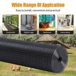 36 In. X 50 Ft. 19-Gauge Black Vinyl Mesh For Garden Fencing And Pet Enclosures, Welded Metal -Dewalt Tools Shop wrightmaster farm fencing gates zeycs33333fr 1d 1000