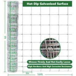 60 In. X 164 Ft. 13-Gauge Heavy Zinc Coating Mesh For Deer, Goat, Hog Wire Fencing, Yard Livestock & Animals Protection -Dewalt Tools Shop wrightmaster farm fencing gates zeyp270219 77 1000