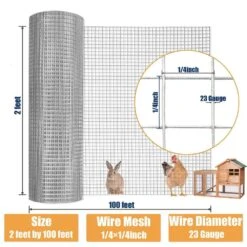 24 In. X 100 Ft. Reinforced Hot-Dip Galvanized Wire Mesh For Garden Fencing And Pet Enclosures Precision Welding -Dewalt Tools Shop wrightmaster farm fencing gates zeytdip 66 1000