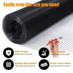 48 In. X 100 Ft. 19-Gauge Black Vinyl Welded Wire Fencing Fit Most Size Animal Cages -Dewalt Tools Shop wrightmaster welded wire fencing ykjx355fr 66 1000