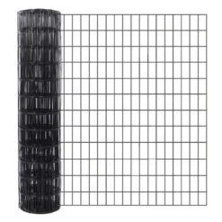 48 In. X 50 Ft. 16-Gauge Black PVC Coated Welded Wire Fence For Garden Border Fencing Roll, Dog Fencing