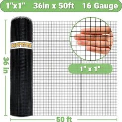 Reinforced PVC Coated 36 In. X 50 Ft. Black Mesh For Garden Fencing And Pet Enclosures, Precision Welding -Dewalt Tools Shop wrightmaster wire mesh ykj3x50 pvc a0 1000