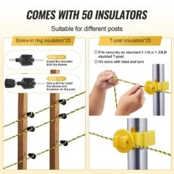 Electric Fence Wire 1640 Ft. 500m Polywire 1/8 In. Diameter 6 Stainless Steel Strands Fencing Rope With 25 Fence -Dewalt Tools Shop yellow black svopes garden fencing wldxjskjsk160wwtxy3 250206 44 1000