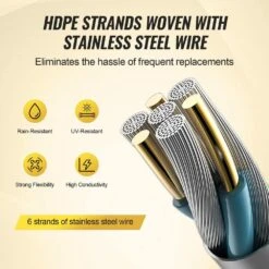 Electric Fence Wire 1640 Ft. 500m Polywire 1/8 In. Diameter 6 Stainless Steel Strands Fencing Rope With 25 Fence -Dewalt Tools Shop yellow black svopes garden fencing wldxjskjsk160wwtxy3 250206 4f 1000