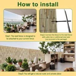 0.25-0. 37 In. Dia. 4 Ft. X 16.4 Ft. Reed Bamboo Screen Privacy Fence Backyard Divider Decorative Garden Fencing Natural -Dewalt Tools Shop yellow ecostake garden fencing rbs19648 44 1000