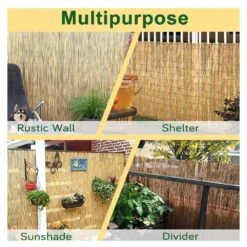 0.25-0. 37 In. Dia. 4 Ft. X 16.4 Ft. Reed Bamboo Screen Privacy Fence Backyard Divider Decorative Garden Fencing Natural -Dewalt Tools Shop yellow ecostake garden fencing rbs19648 fa 1000