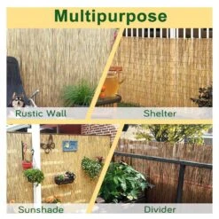 0.25-0.37in. Dia. 6 Ft. X 16.4 Ft. Reed Bamboo Screen Privacy Fence Backyard Divider Decorative Garden Fencing Natural -Dewalt Tools Shop yellow ecostake garden fencing rf0616nl fa 1000